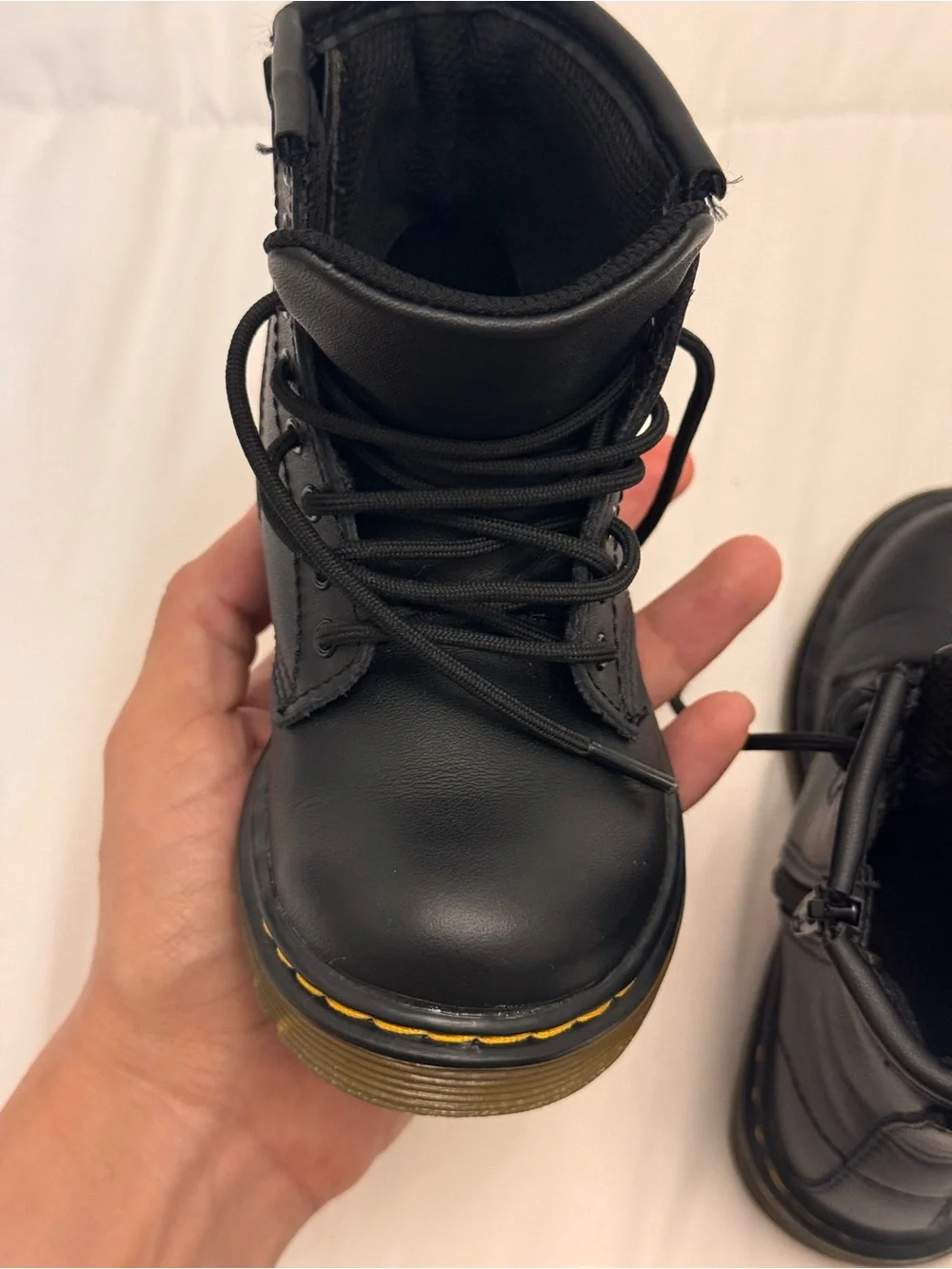 DR MARTENS TODDLER 1460 SOFTY T LEATHER LACE UP BOOTS
